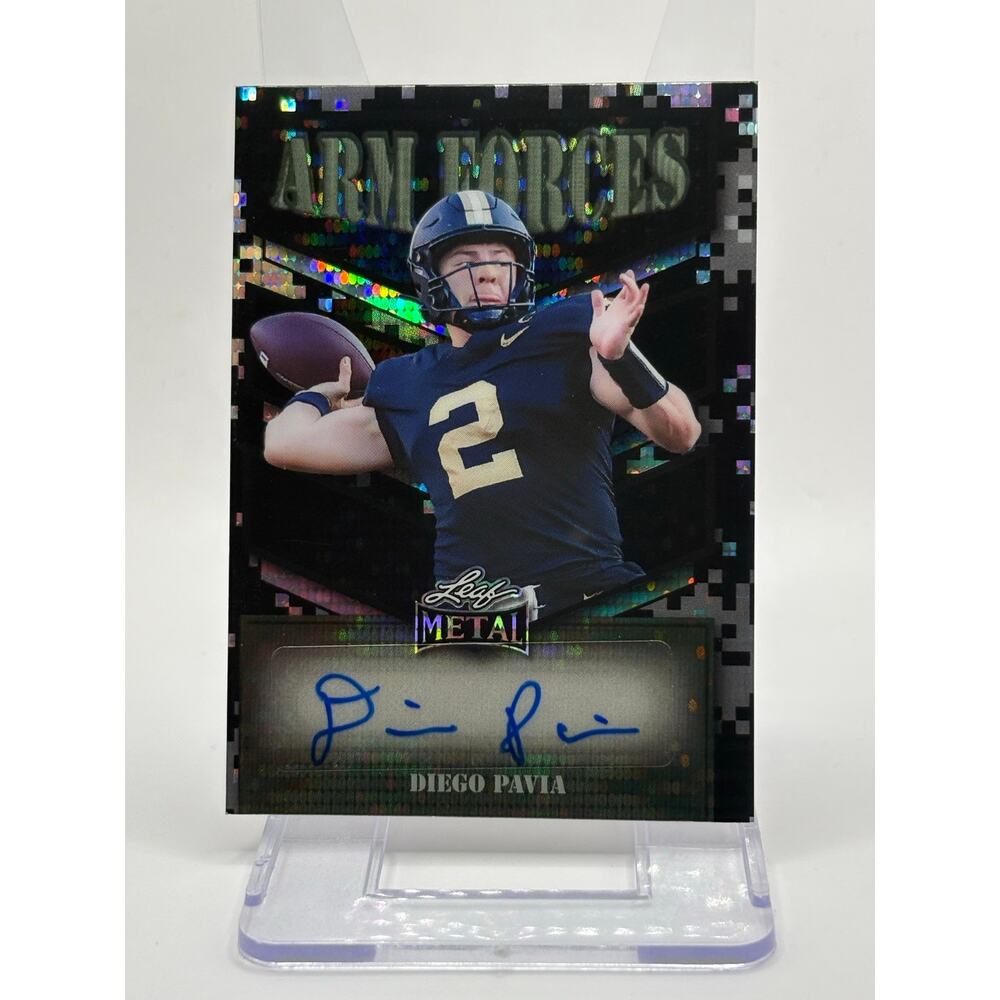 2025 Leaf Metal Diego Pavia Arm Forces Black Pulsar Auto 2/2 SSP Vanderbilt QB